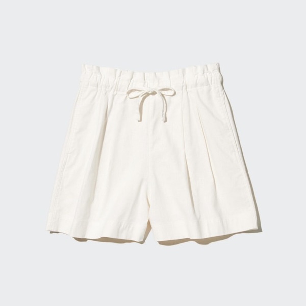 Uniqlo Linen Cotton Shorts Off-White Size XXS